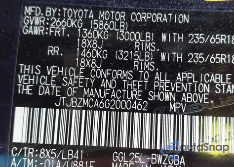 2016 Lexus Rx 350 from USA, damaged, VIN JTJBZMCA6G2000462